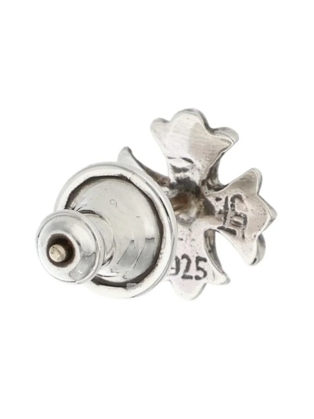 Chrome Hearts No2 CH Pls CH Plus Stud Silver Earrings